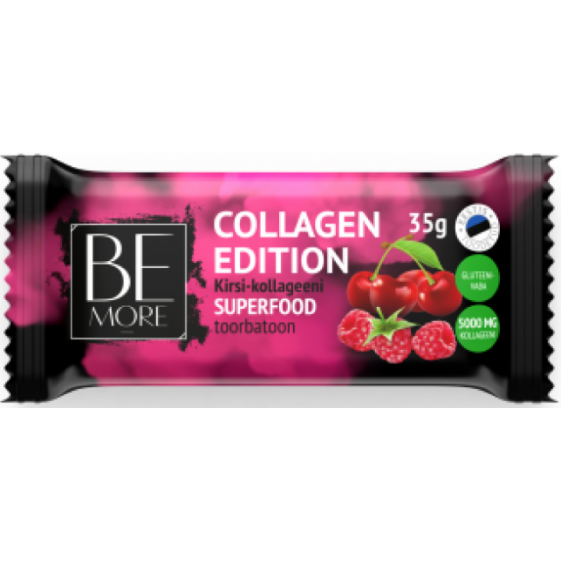 Be more Collagen Edition kirsi-kollageeni superfood toorbatoon 35 g